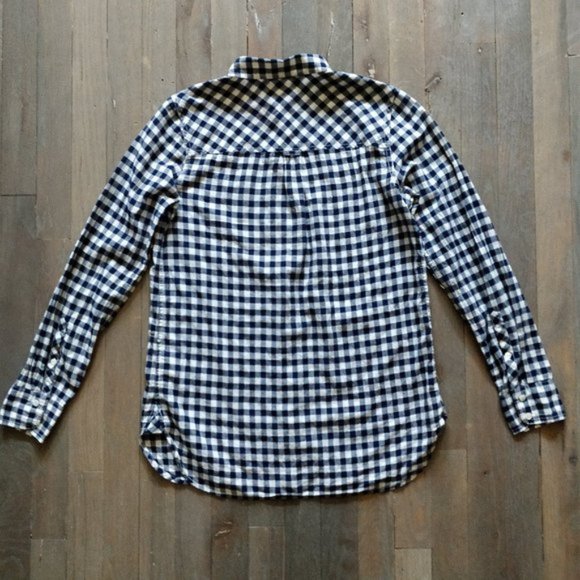 J Crew Classic Fit Boy Shirt in Gingham Plaid Button Up Relaxed 0 Extra … - Picture 4 of 6